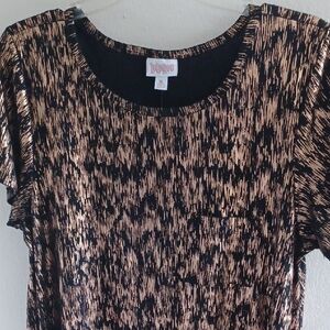 LuLaRoe Black and Gold Patterned Maxi Dress